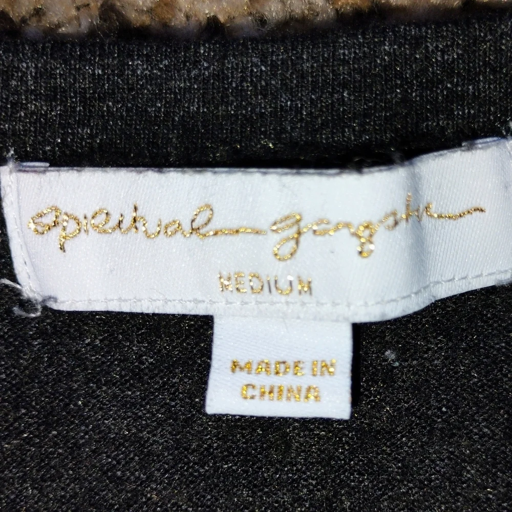 Spiritual Gangster HAPPY Crewneck Sweatshirt Medium Dark Brown Teal Boutique